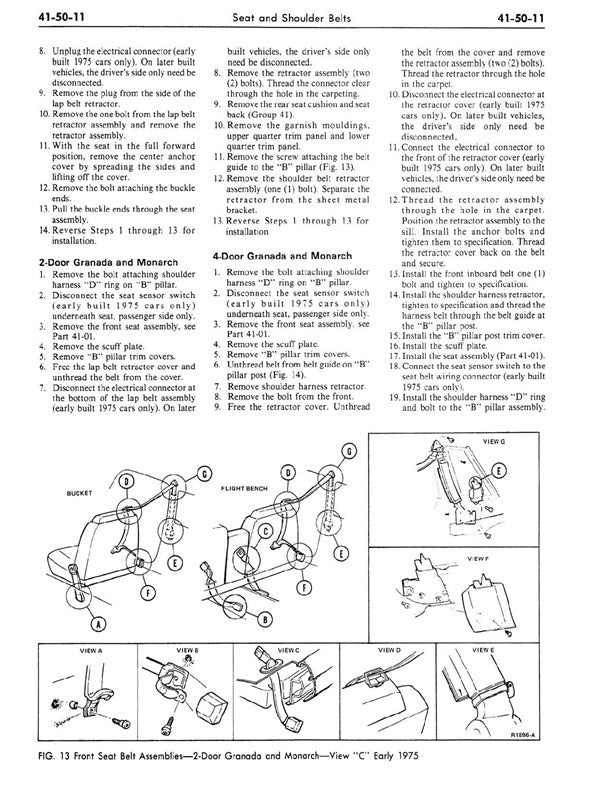 1975 to 1976 Ford Custom 500 4dr Service Manual