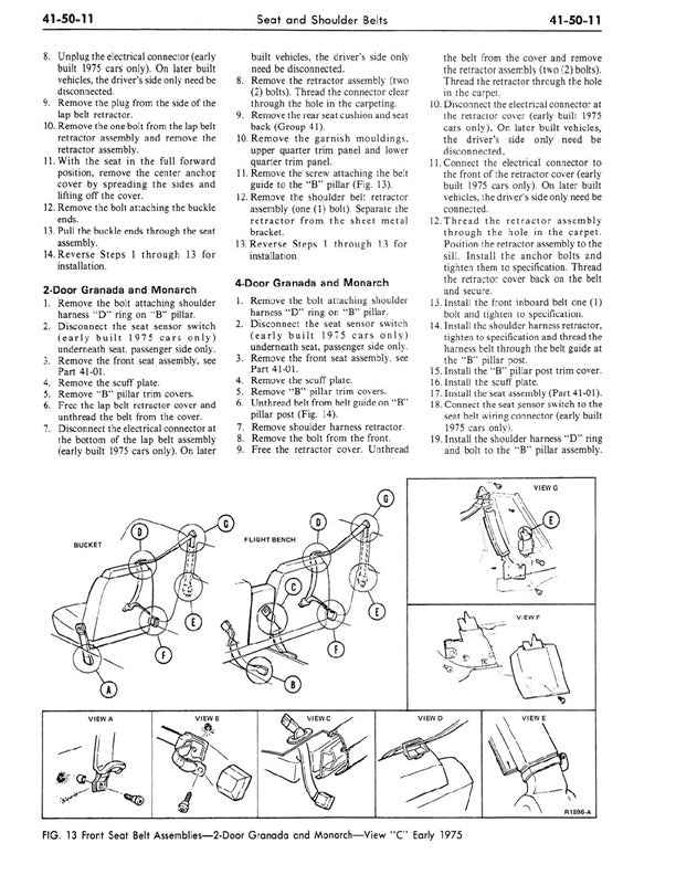 1975 to 1976 Ford Granada 2dr Service Manual