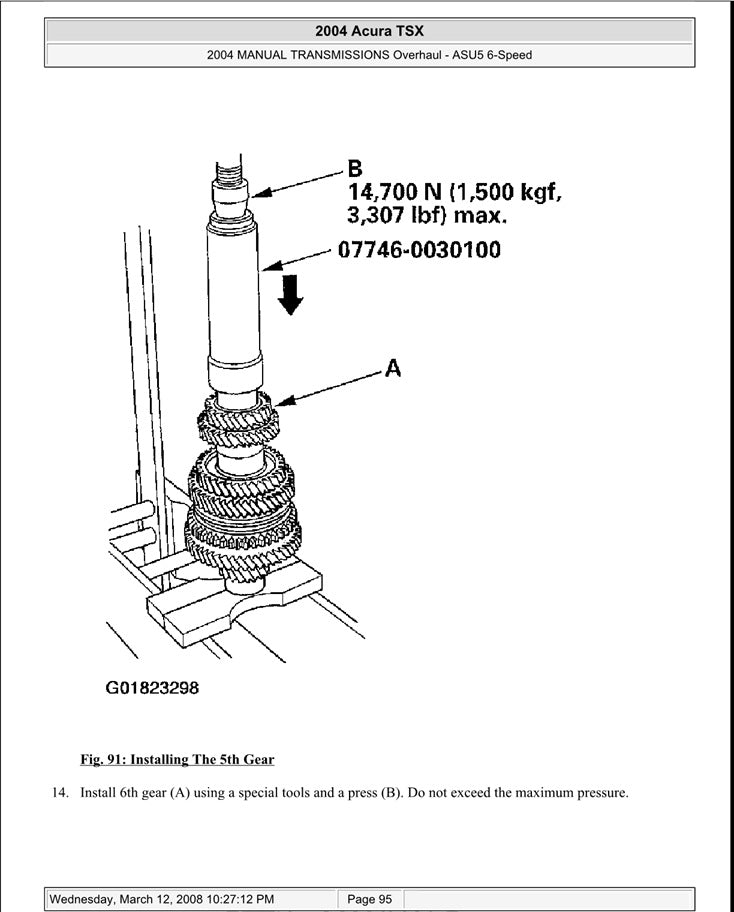 2004-2008 Acura Integra TSX Service Manual for Repair and Maintenance
