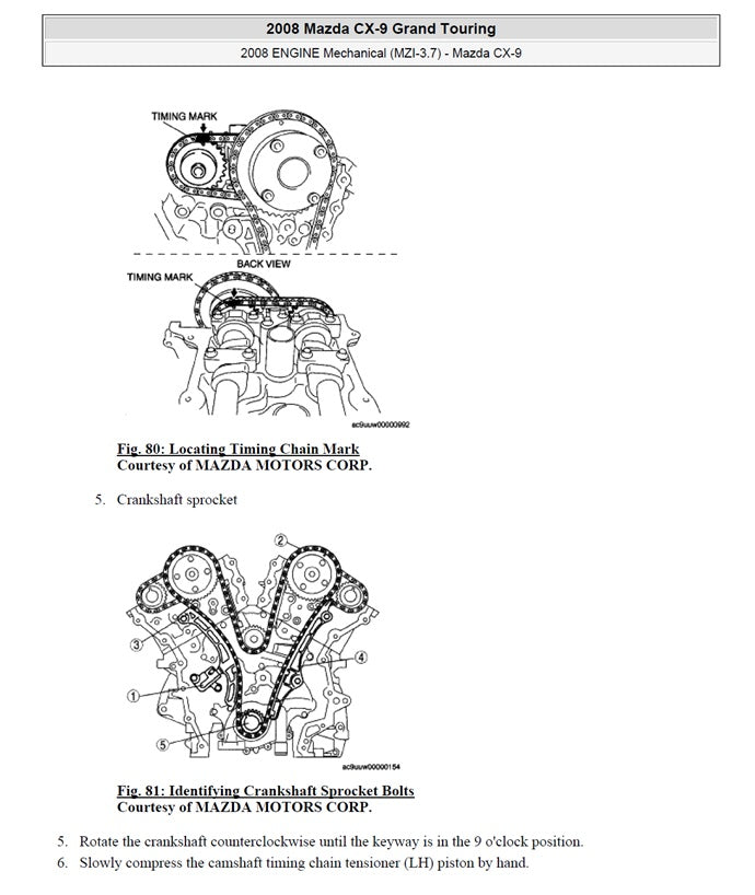 2007 to 2009 Mazda CX-9 CX9 Service Manual