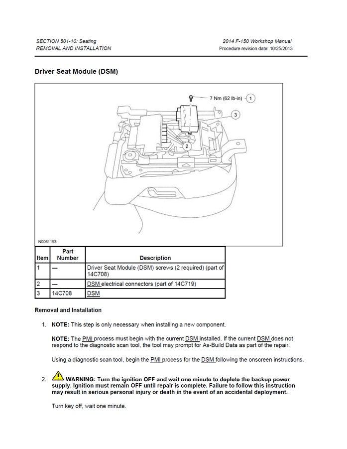 2009-2014 Ford F150 Pickup Truck Service Manual