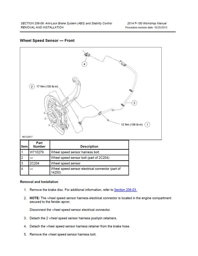 2009-2014 Ford F150 Pickup Truck Service Manual