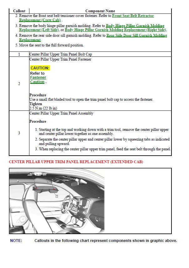 2021 to 2022 Chevrolet Colorado Truck Service Manual