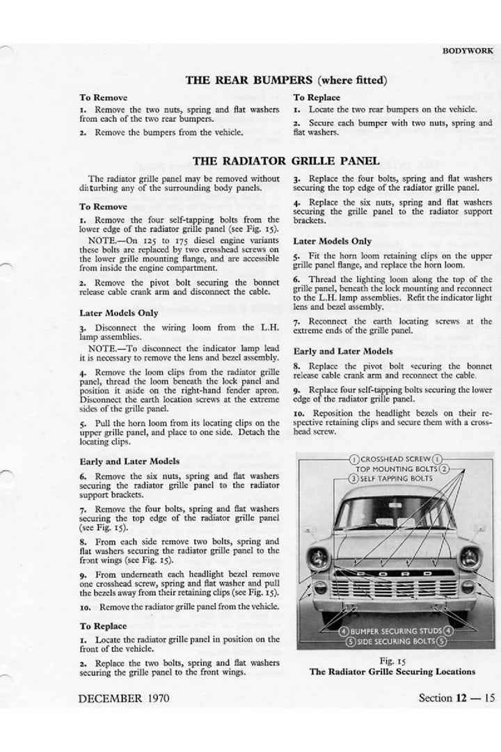 1965-1977 Ford Transit Mk1 Service Manual
