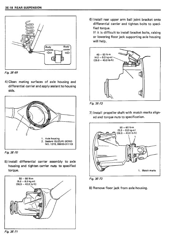 1988 to 1998 Suzuki Vitara Service Manual