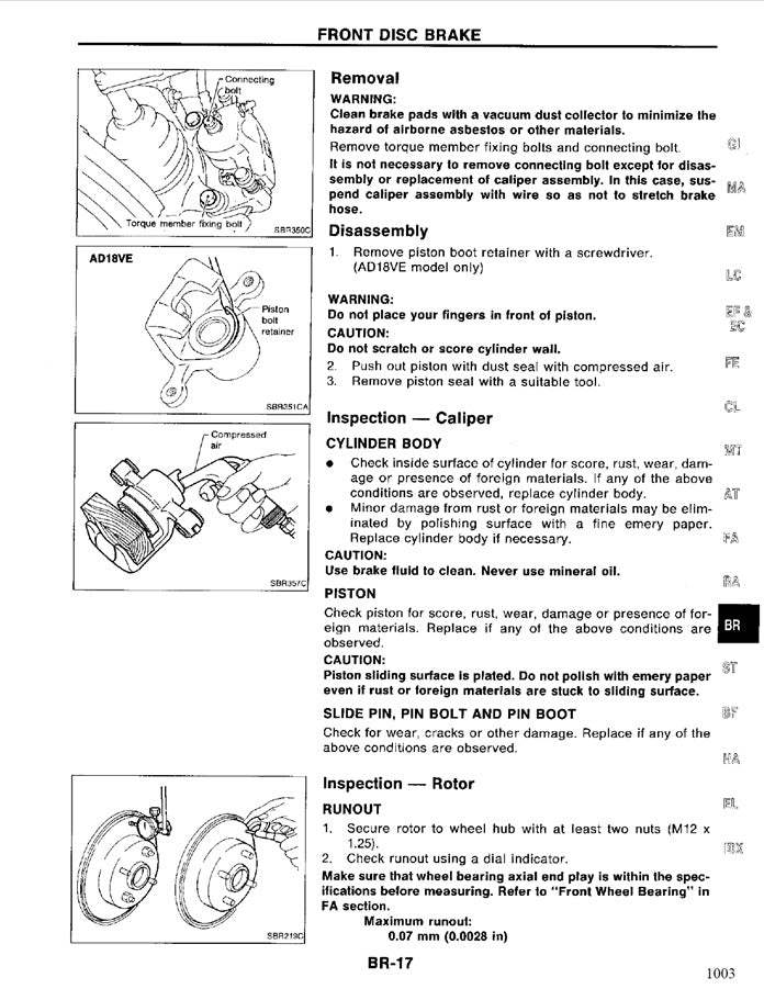 1993-1994 Nissan Sunny B13 Service Manual
