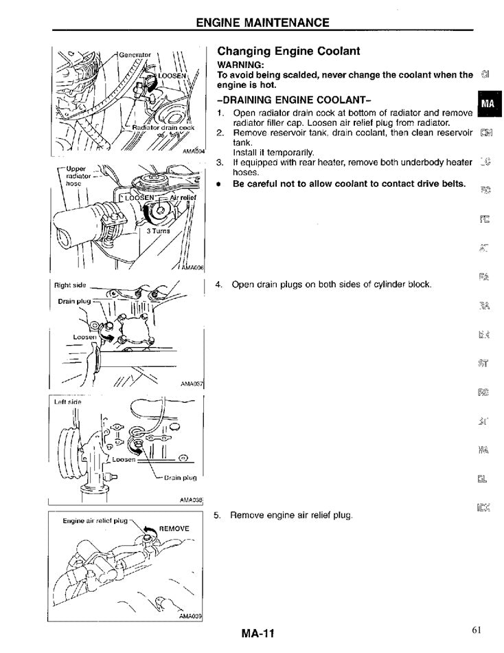 1993-1998 Nissan Quest V40 Service Manual