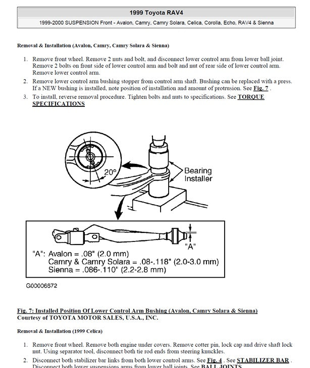 1996-2000 Toyota RAV 4 RAV4 3dr Service Manual