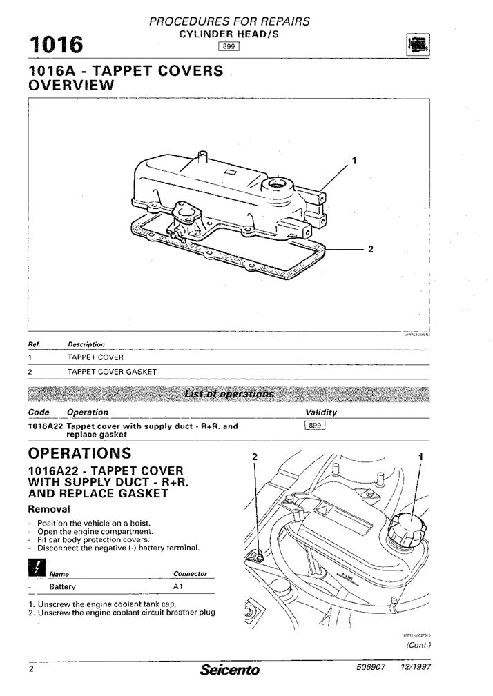1997-2010 Fiat Seicento Service Manual