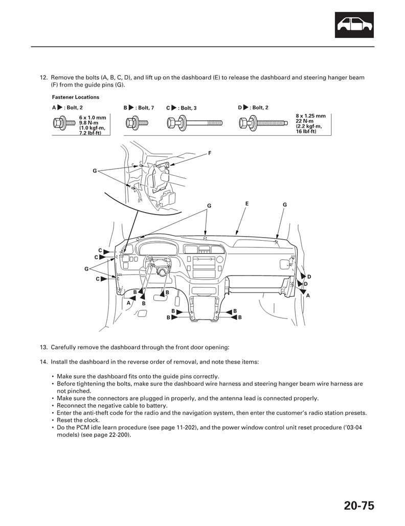 1999 to 2005 Honda Odyssey Service Manual