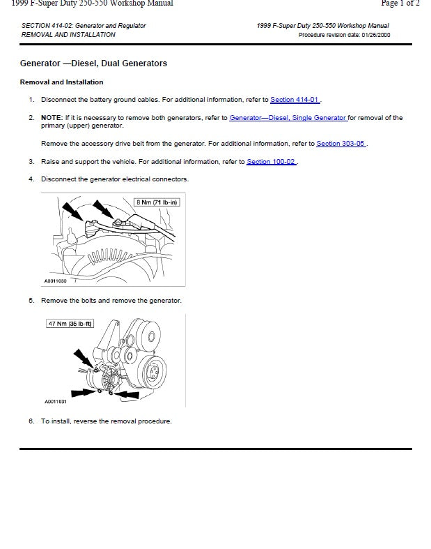 1999 to 2007 Ford F450 F-450 Super Duty Pickup Truck Service Manual