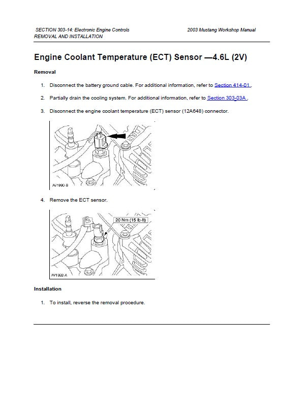 1999 to 2004 Ford Mustang Service Manual