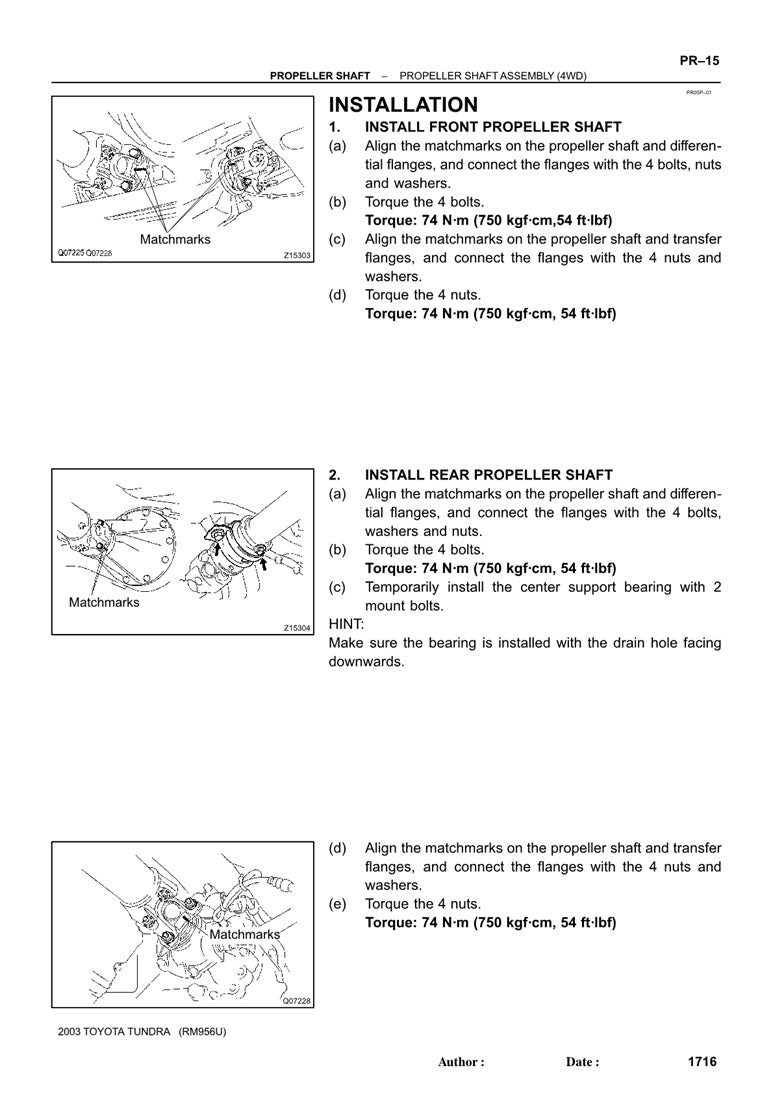 2003-2006 Toyota Tundra Truck Service Manual