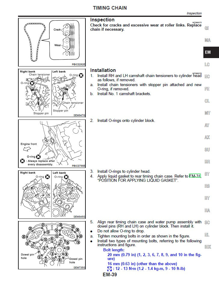 2000 to 2003 Nissan Cefiro Service Manual