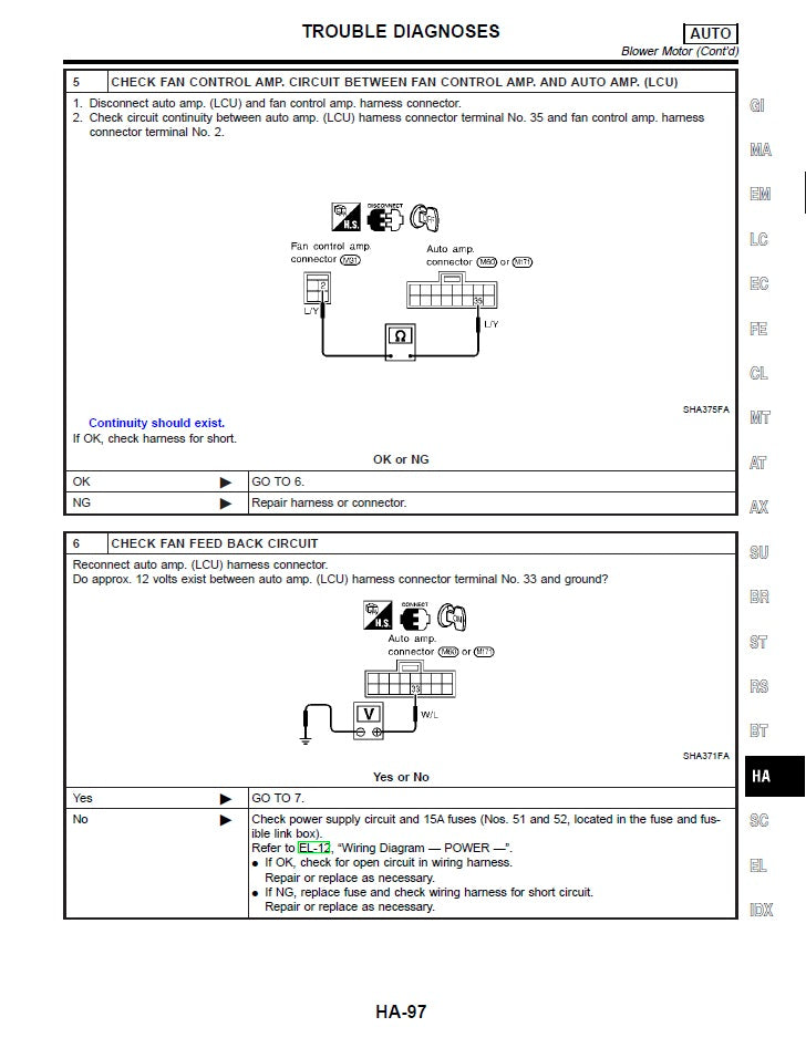 2000 to 2003 Nissan Cefiro Service Manual