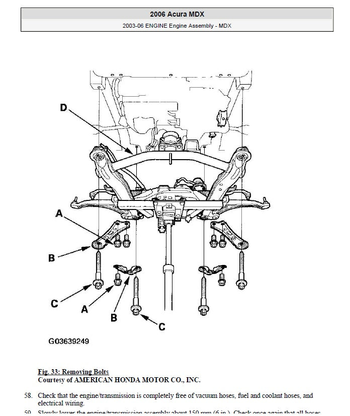2001-2006 Acura Integra MDX Service Manual for Repair and Maintenance