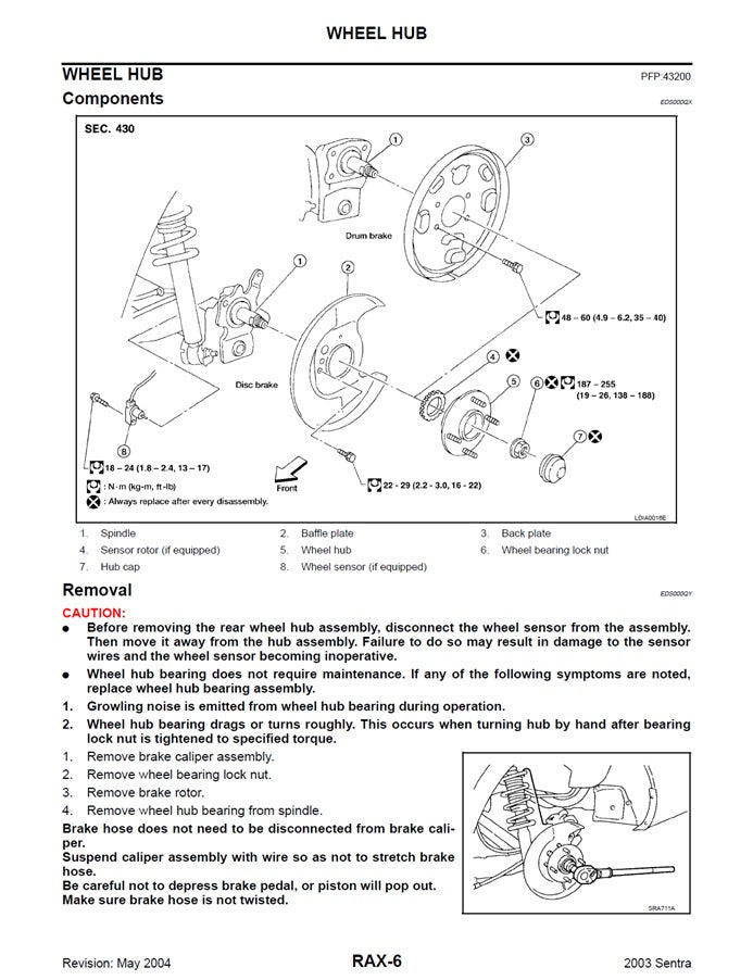 2000-2006 Nissan Sentra B15 Service Manual