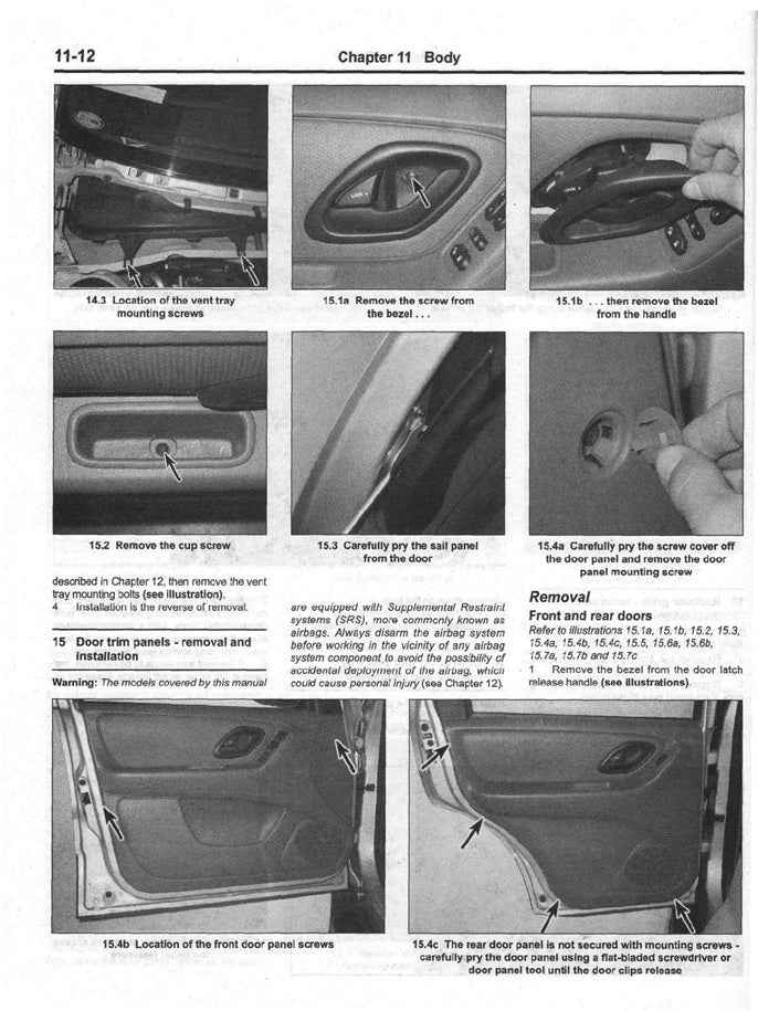 2001 to 2007 Mazda Tribute Service Manual