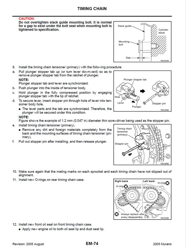 2003-2007 Nissan Murano Z50 Service Manual