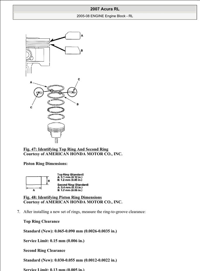 2004-2008 Acura Integra RL Service Manual for Repair and Maintenance