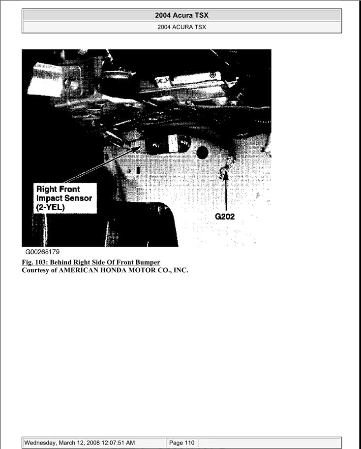 2004-2008 Acura Integra TSX Service Manual for Repair and Maintenance