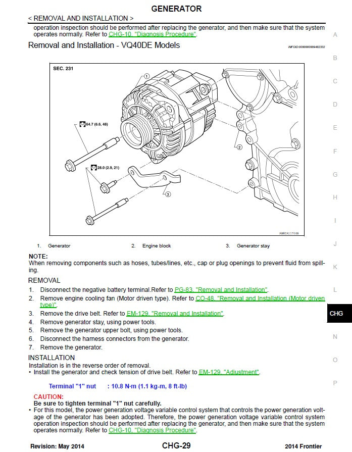 2005-2021 Nissan Frontier Pickup Truck Service Manual