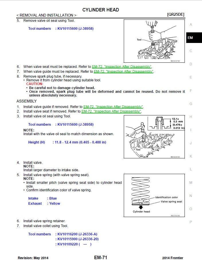 2005-2021 Nissan Frontier Pickup Truck Service Manual