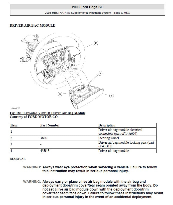 2007 to 2009 Ford Edge Service Manual