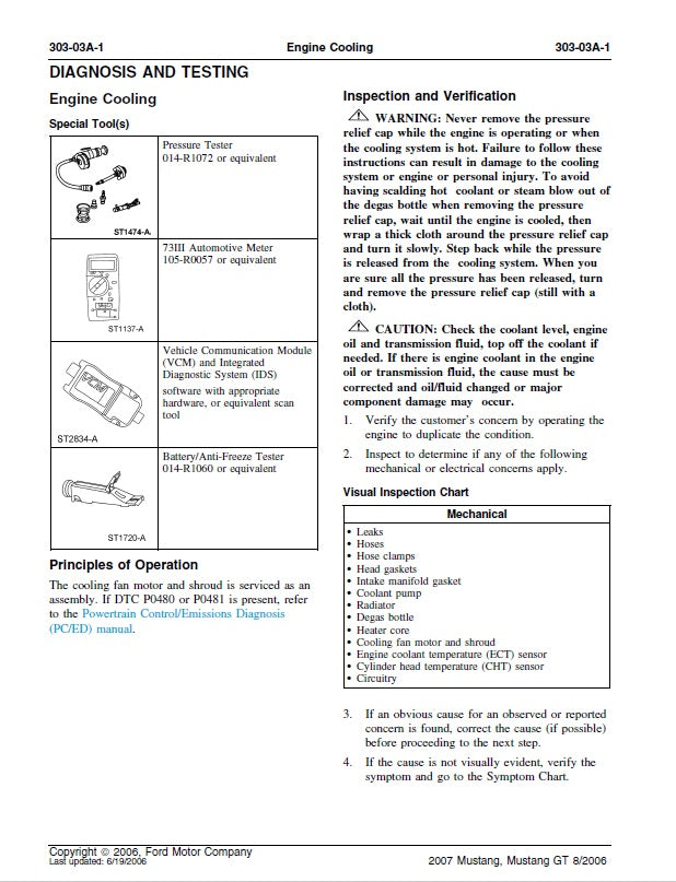2007 to 2010 Ford Mustang Service Manual
