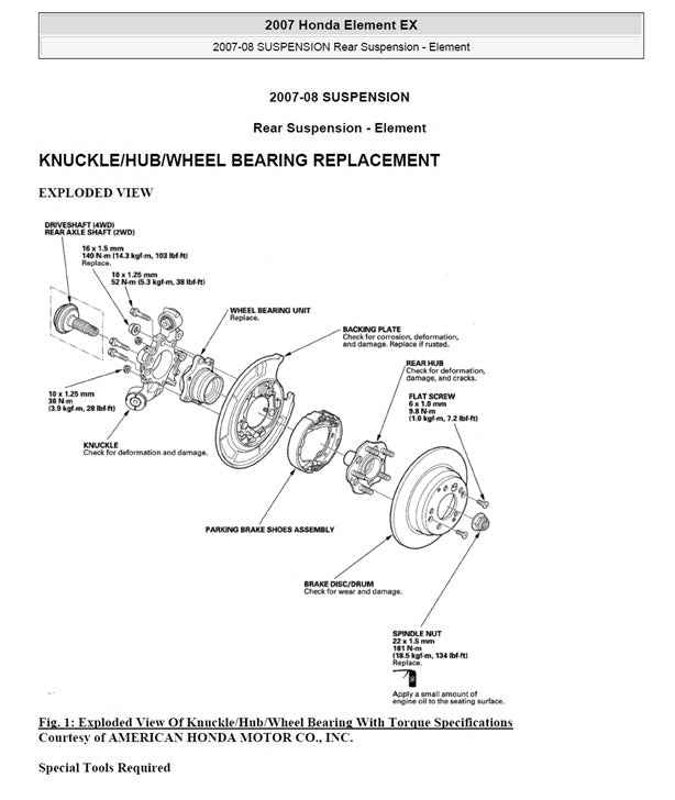 2007-2011 Honda Element Service Manual