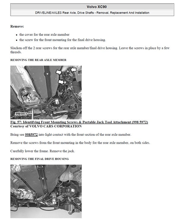 2007 to 2011 Volvo XC90 Service Manual