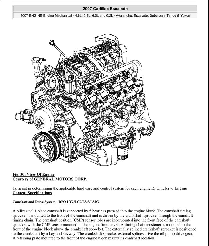 2007 to 2014 Cadillac Escalade SUV Service Manual