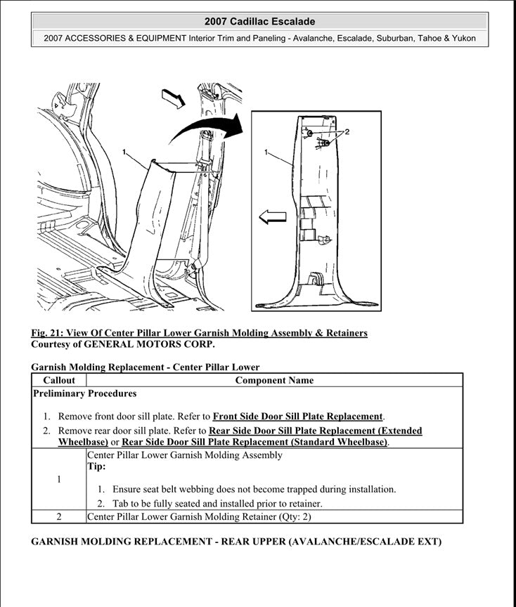 2007 to 2014 Cadillac Escalade SUV Service Manual