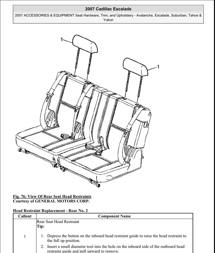 2007 to 2014 Cadillac Escalade SUV Service Manual