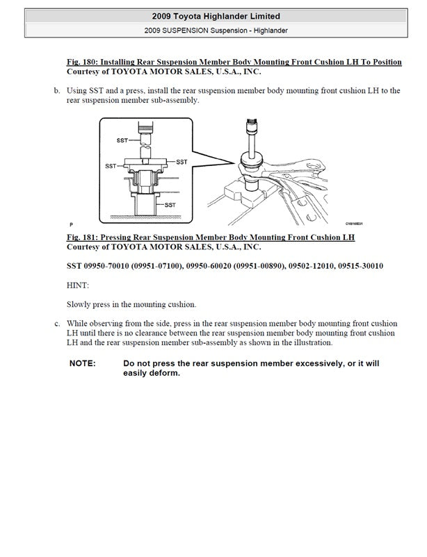 2008 to 2013 Toyota Highlander Service Manual