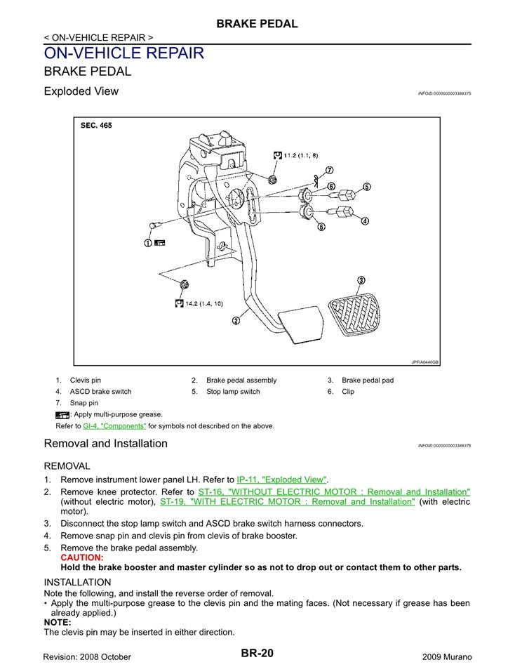 2007-2014 Nissan Murano Z51 Service Manual