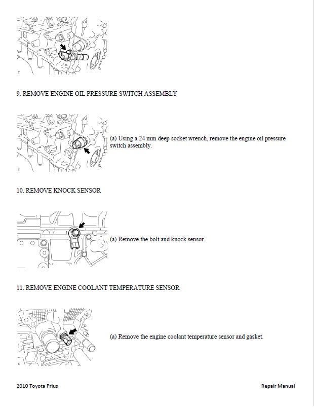2009-2014 Toyota Prius Hybrid Service Manual