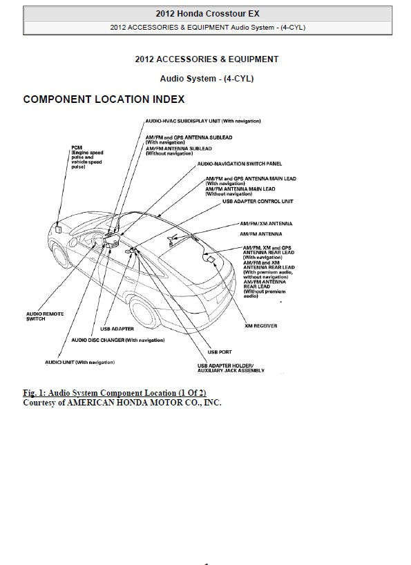 2010 to 2012 Honda Accord Crosstour Service Manual