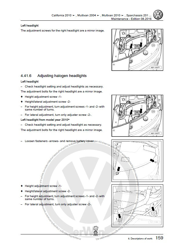 2010-2015 VW Volkswagen California Repair Service Manual
