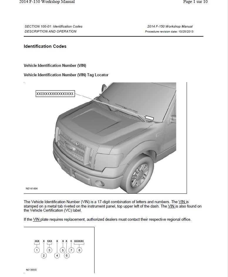 2011 to 2014 Ford F150 F-150 Crew Cab Service Manual