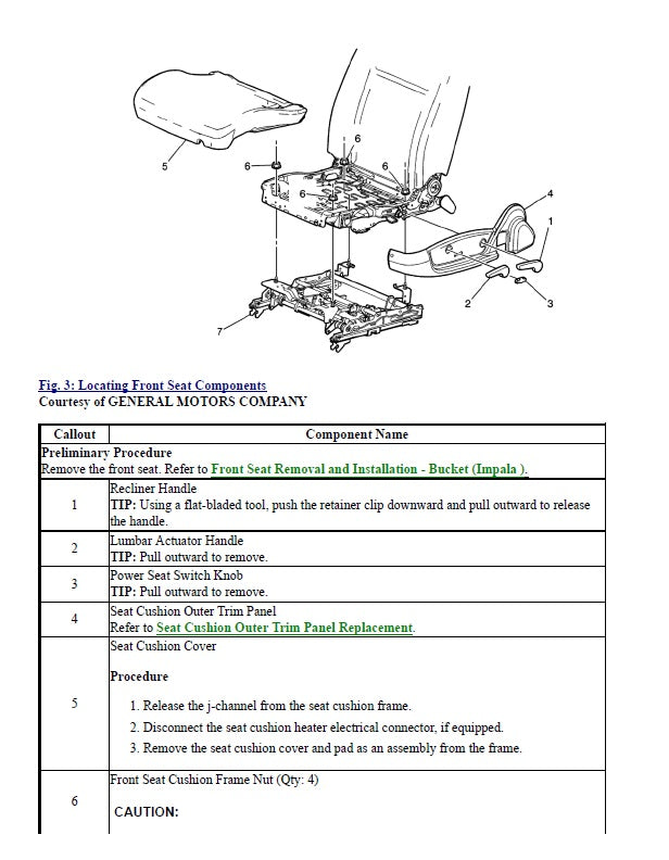 2012 to 2016 Chevrolet Impala Service Manual