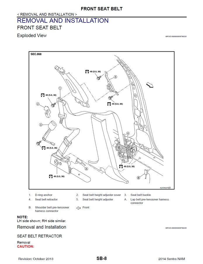 2012-2019 Nissan Sentra B17 Service Manual