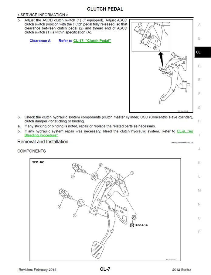 2012-2019 Nissan Sentra B17 Service Manual