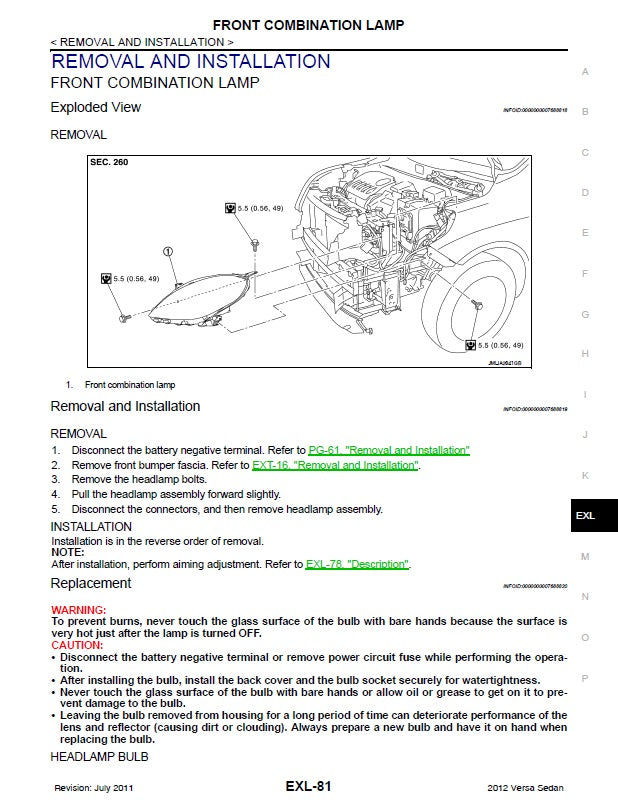 2012 to 2019 Nissan Versa N17 Service Manual