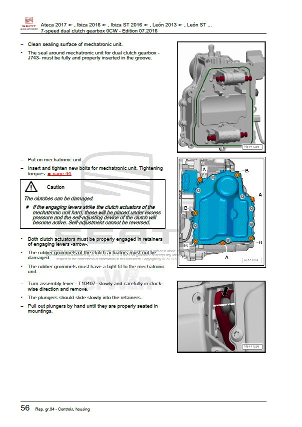 2012 to 2020 Seat Leon Repair Service Manual