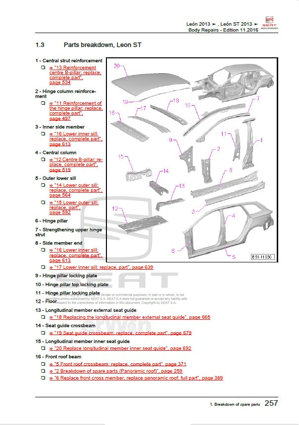 2012 to 2020 Seat Leon Repair Service Manual