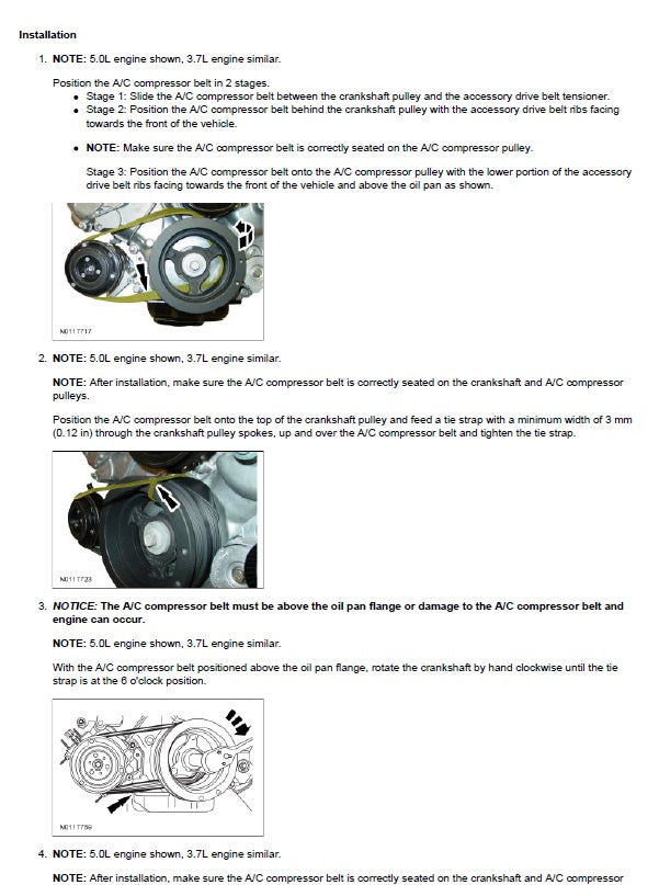 2013 to 2014 Ford Mustang Service Manual