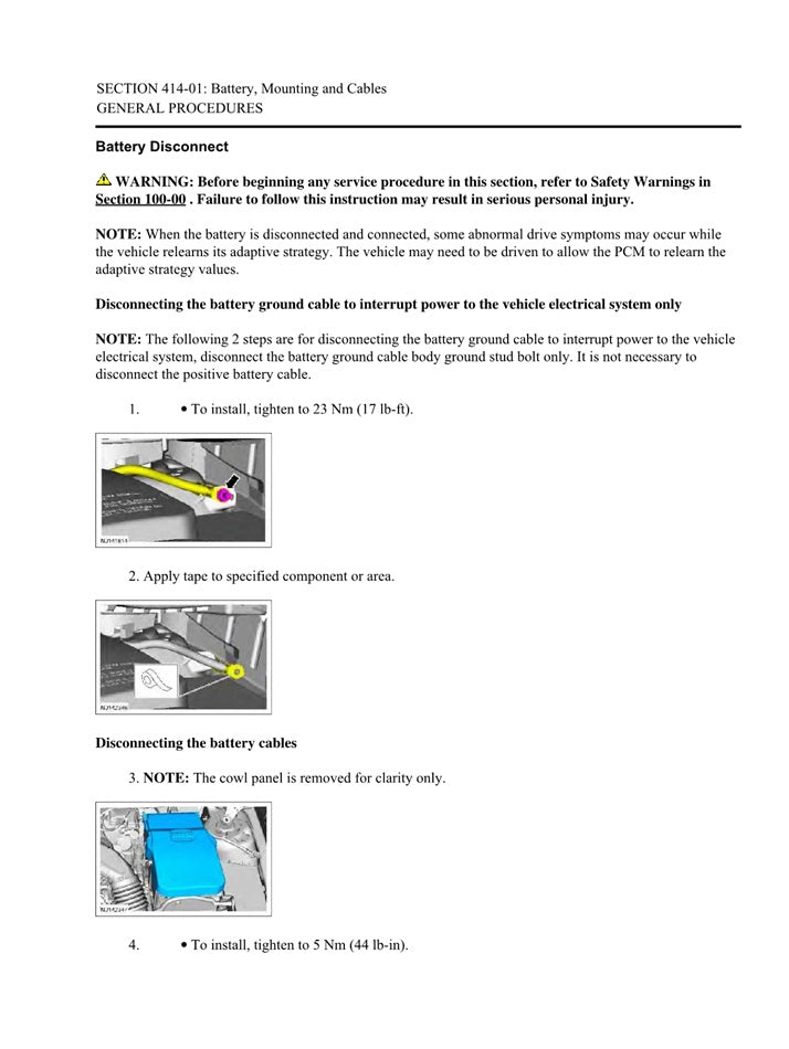 2013 to 2019 Ford Kuga Service Manual
