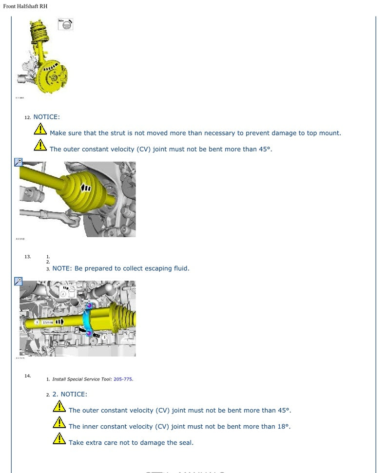 2014 to 2018 Ford Mondeo Service Manual
