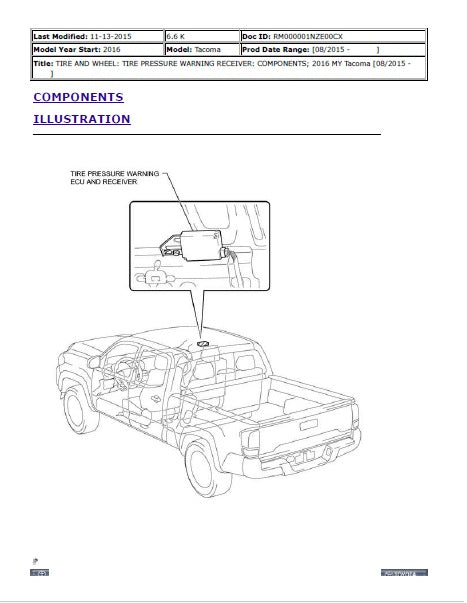 2016-2023 Toyota Tacoma Truck Service Manual